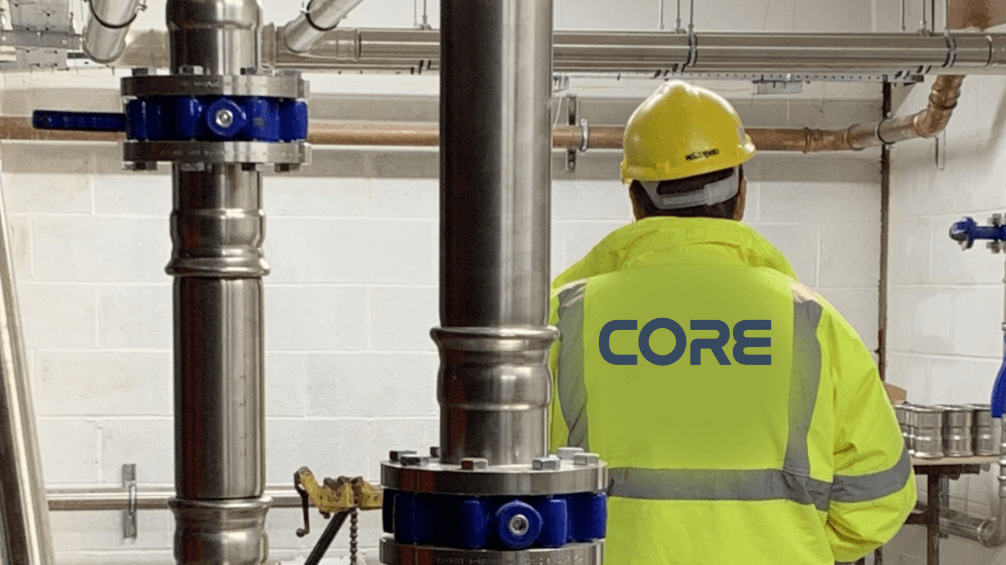 Man in high vis with CORE logo